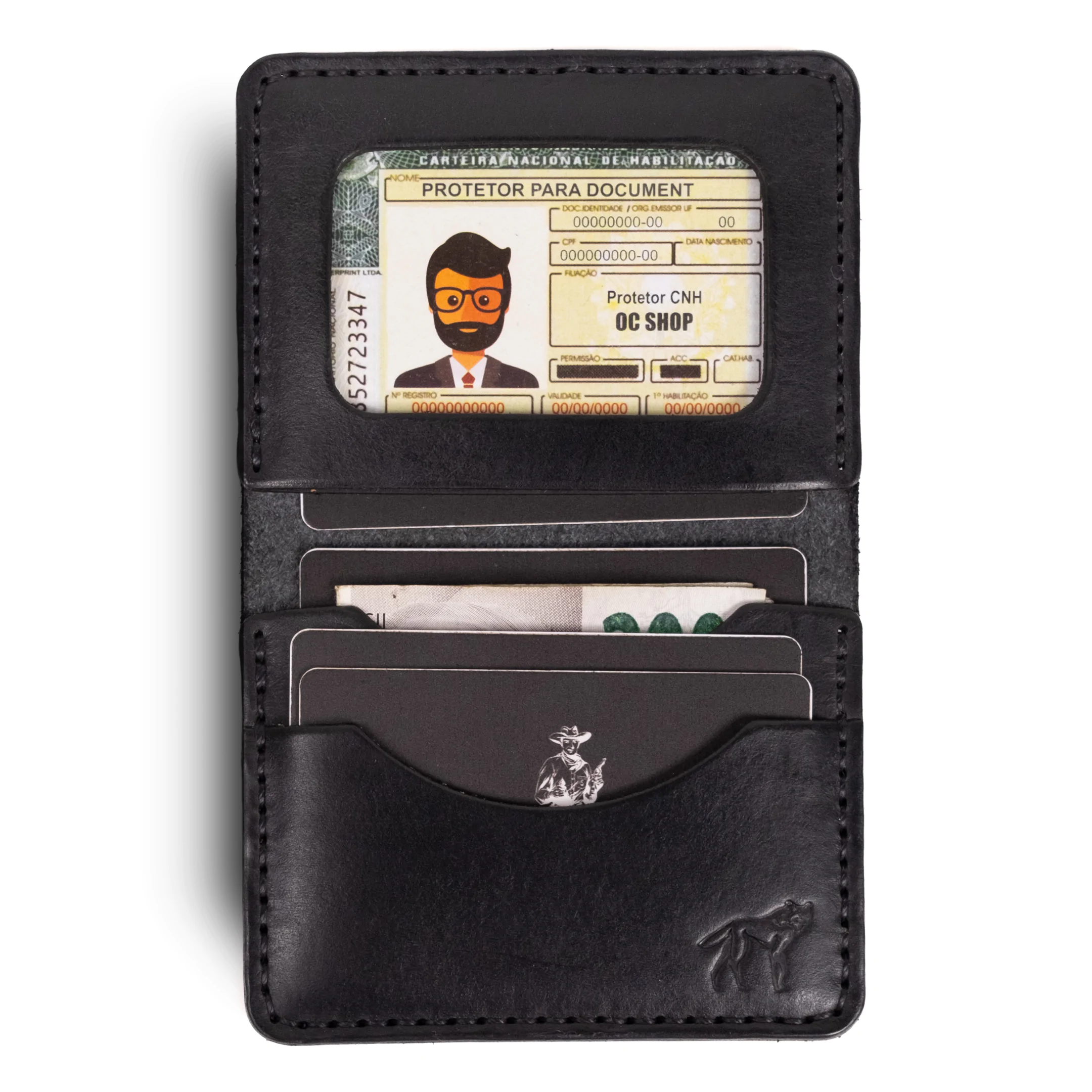 Carteira de Couro No.4 Preta - Imagem 2