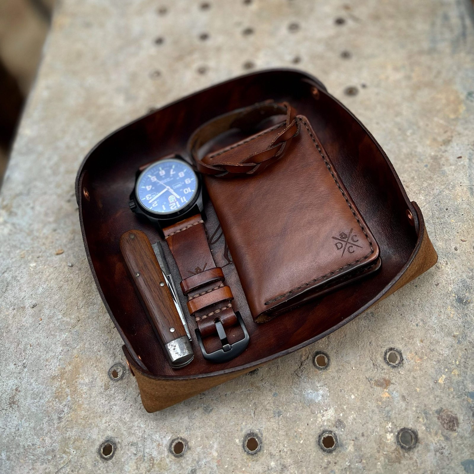 Organizador de Mesa em Couro Marrom  - Imagem 7