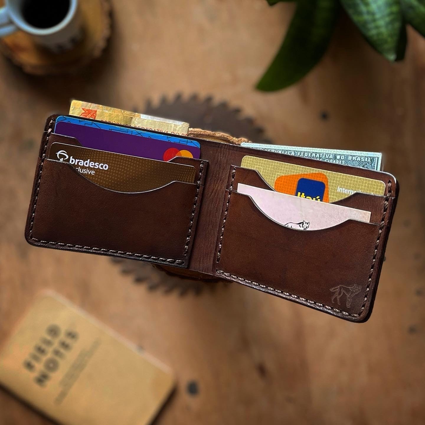 Carteira de Couro Bifold NO.5 Marrom - Imagem 4