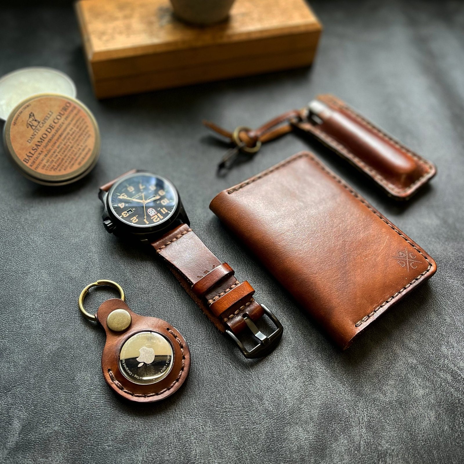 Chaveiro de Couro AIRTAG Marrom - Imagem 7