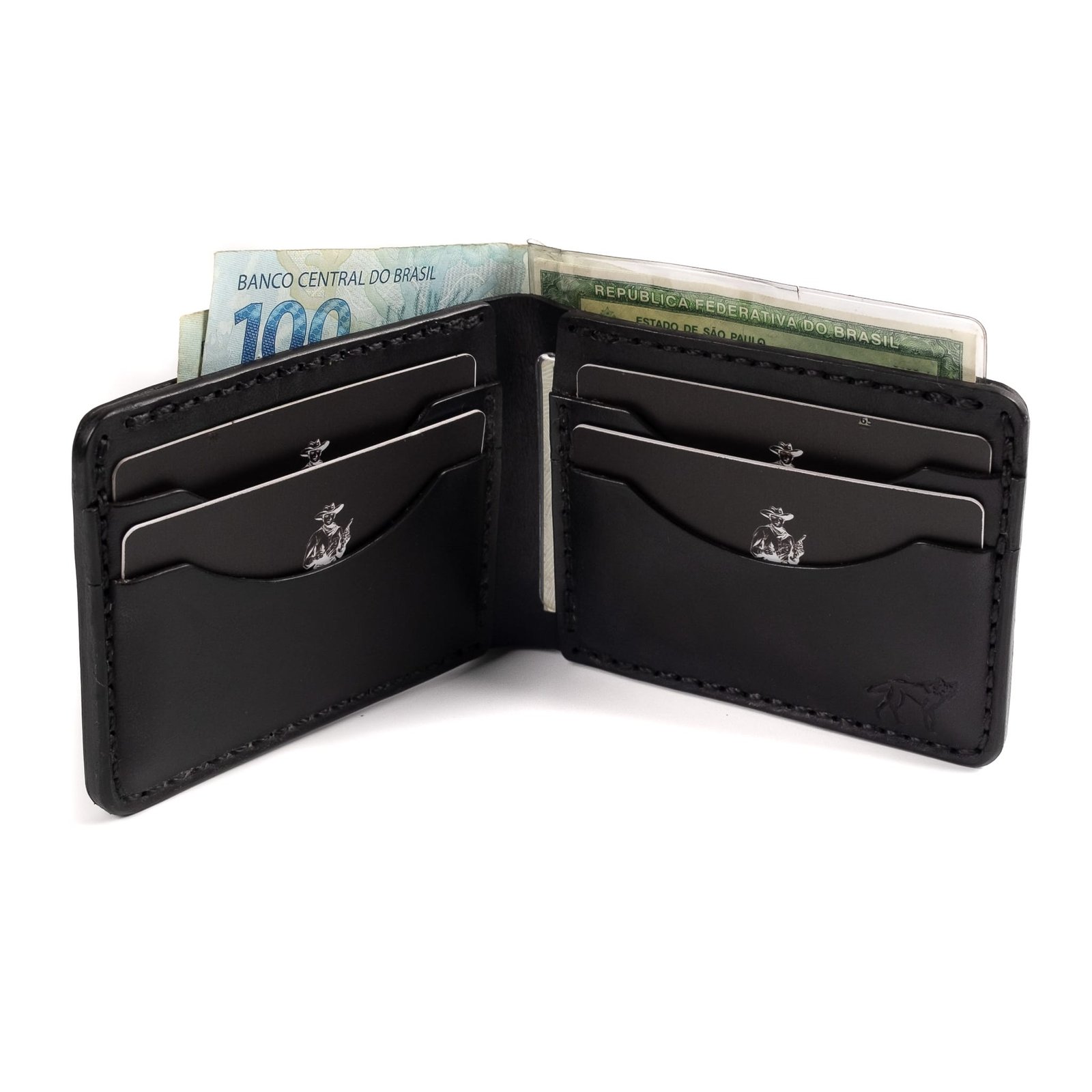 Carteira de Couro Bifold No.7 Preta - Imagem 2