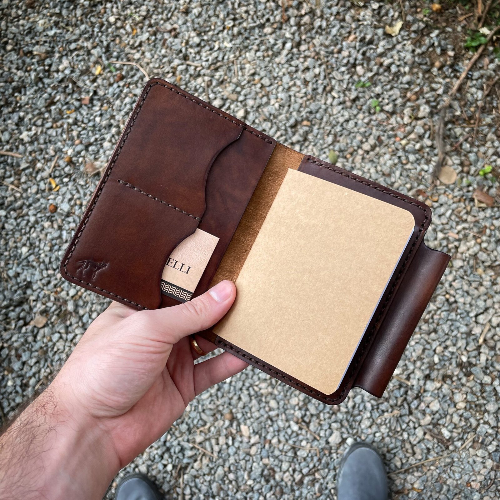 Carteira de Couro Notas de Campo Marrom - Imagem 5