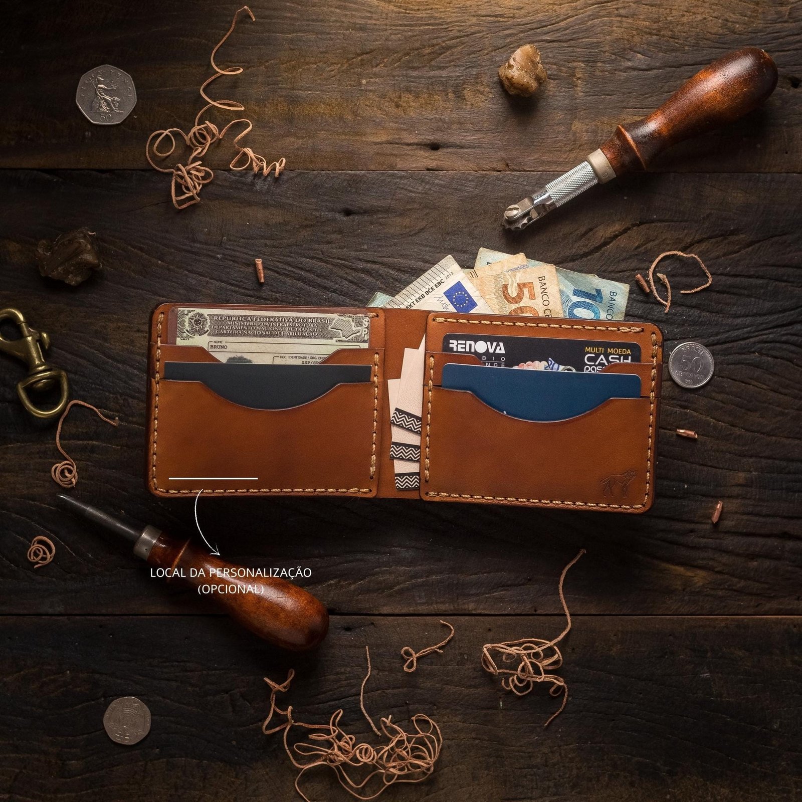 Carteira de Couro Bifold No.7 Savana - Imagem 7