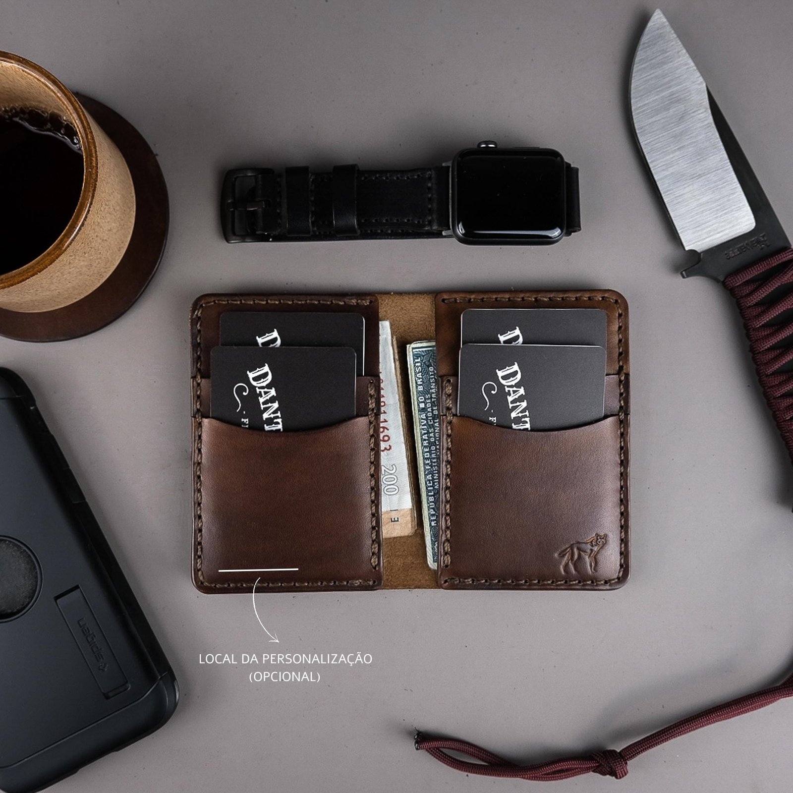 Carteira de Couro Vertical NO.6 Marrom - Imagem 7