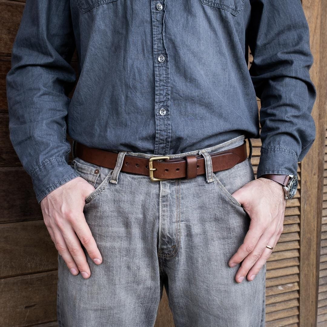 Cinto de Couro 1.25" Marrom - Imagem 2