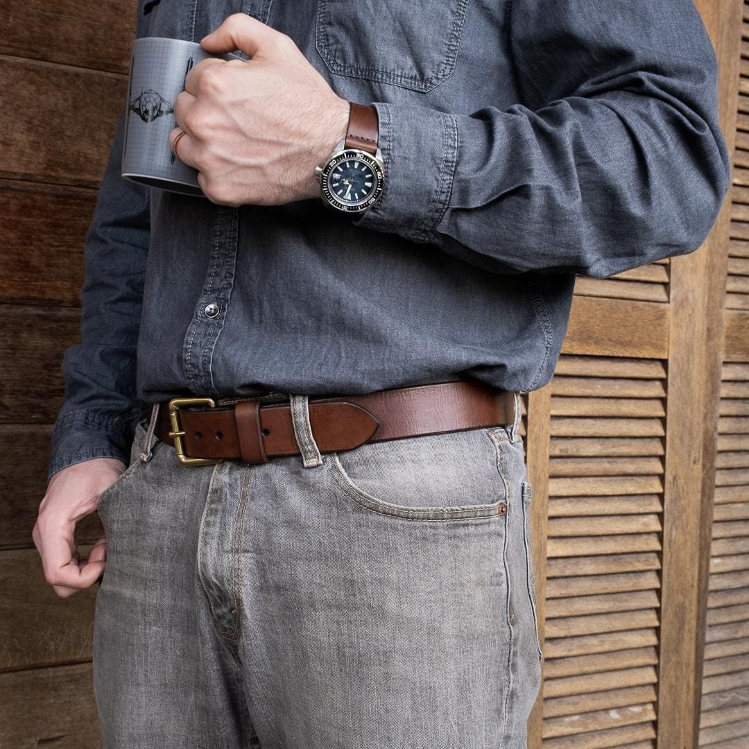 Cinto de Couro 1.5" Marrom - Imagem 3