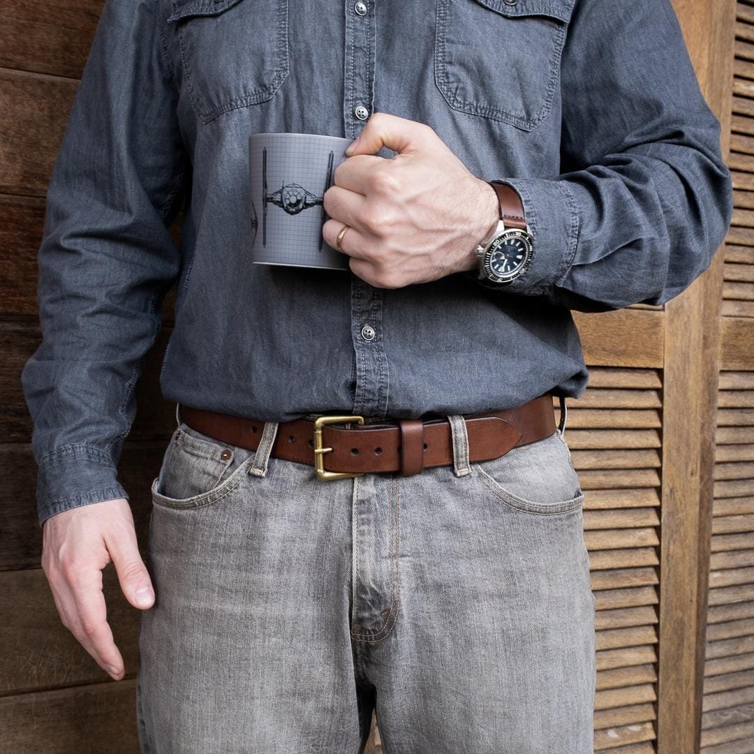 Cinto de Couro 1.5" Marrom - Imagem 2