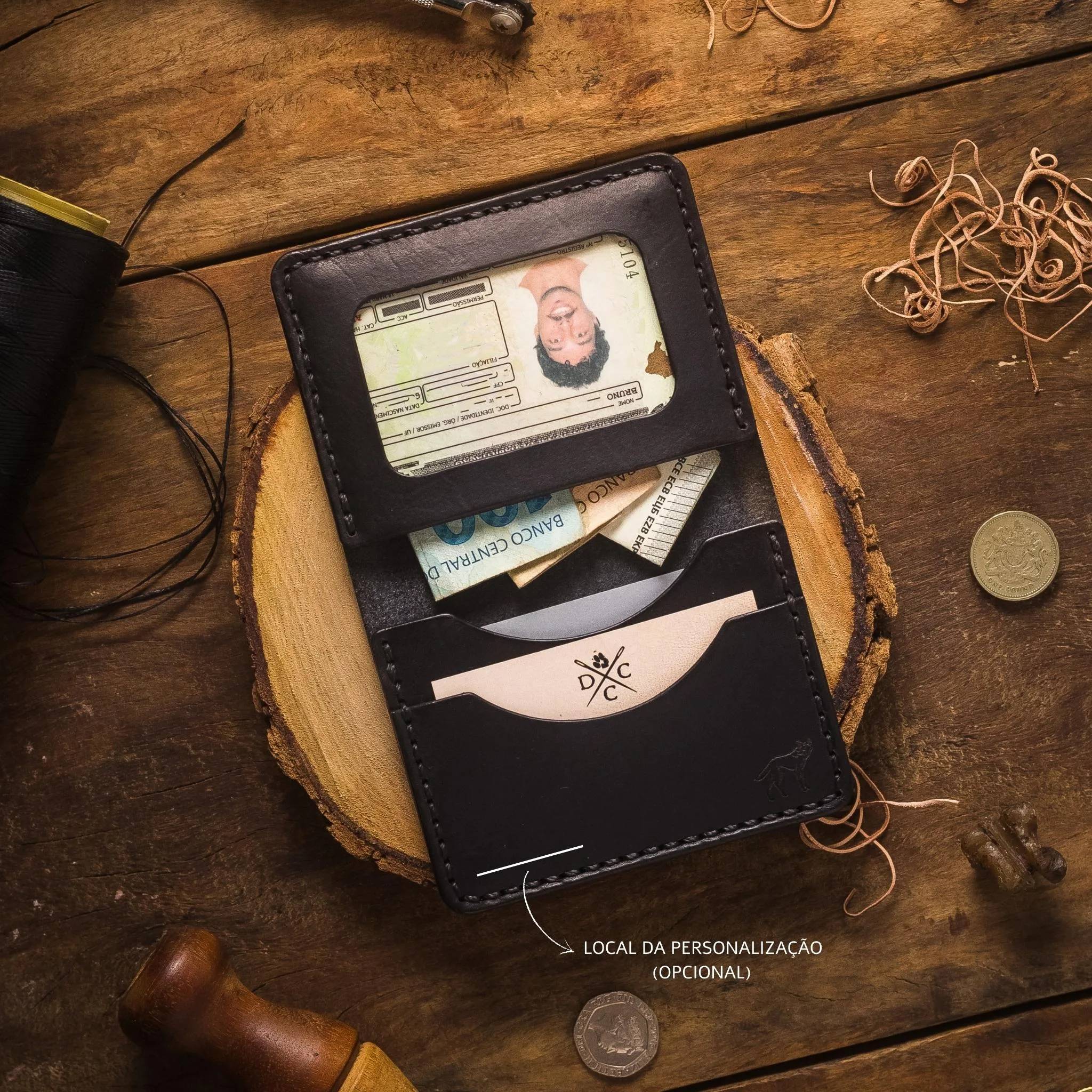 Carteira de Couro No.4 Preta - Imagem 5