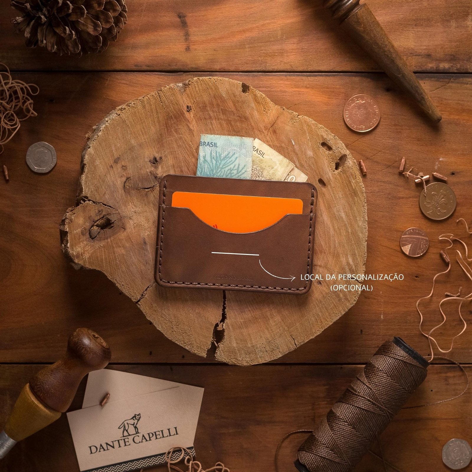 Carteira de Couro Minimalista No.3 Marrom - Imagem 7