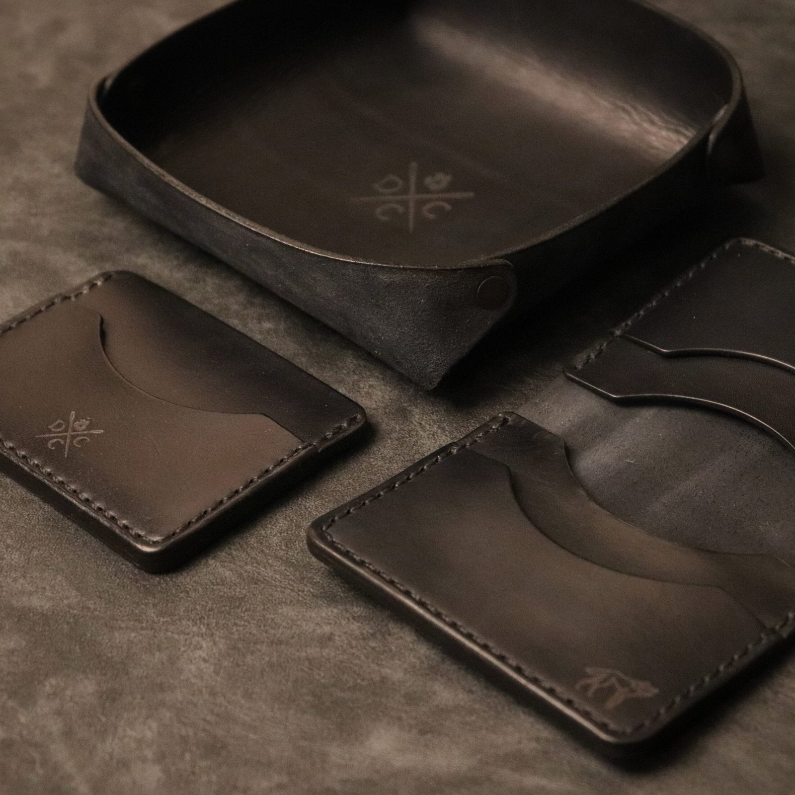 Organizador de Mesa em Couro | Preto