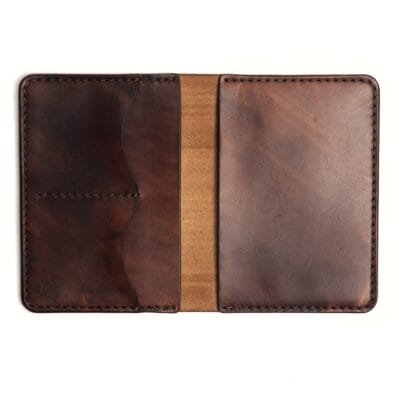 Porta Passaporte de Couro Marrom