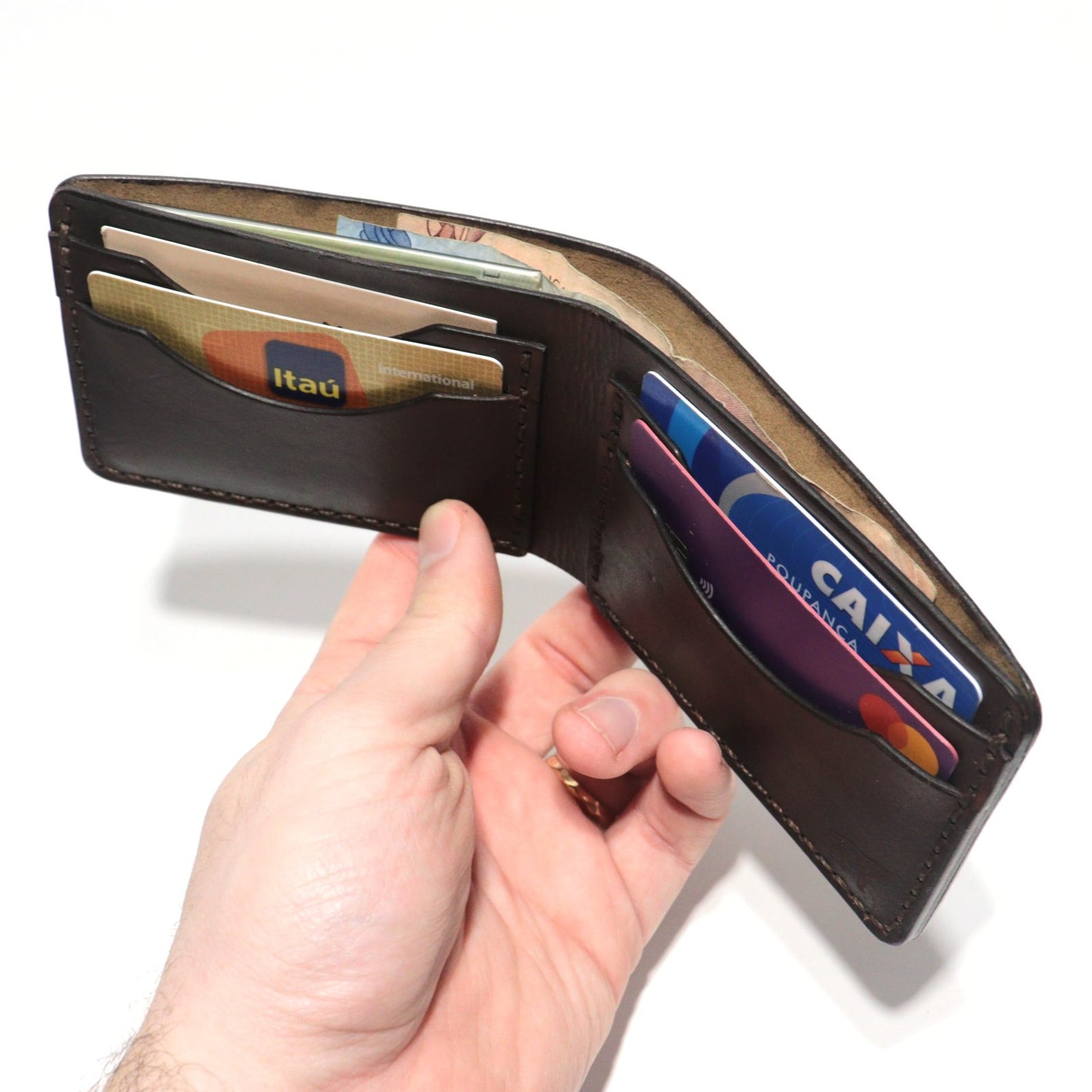 Carteira de Couro Bifold NO.5 Marrom - Imagem 3