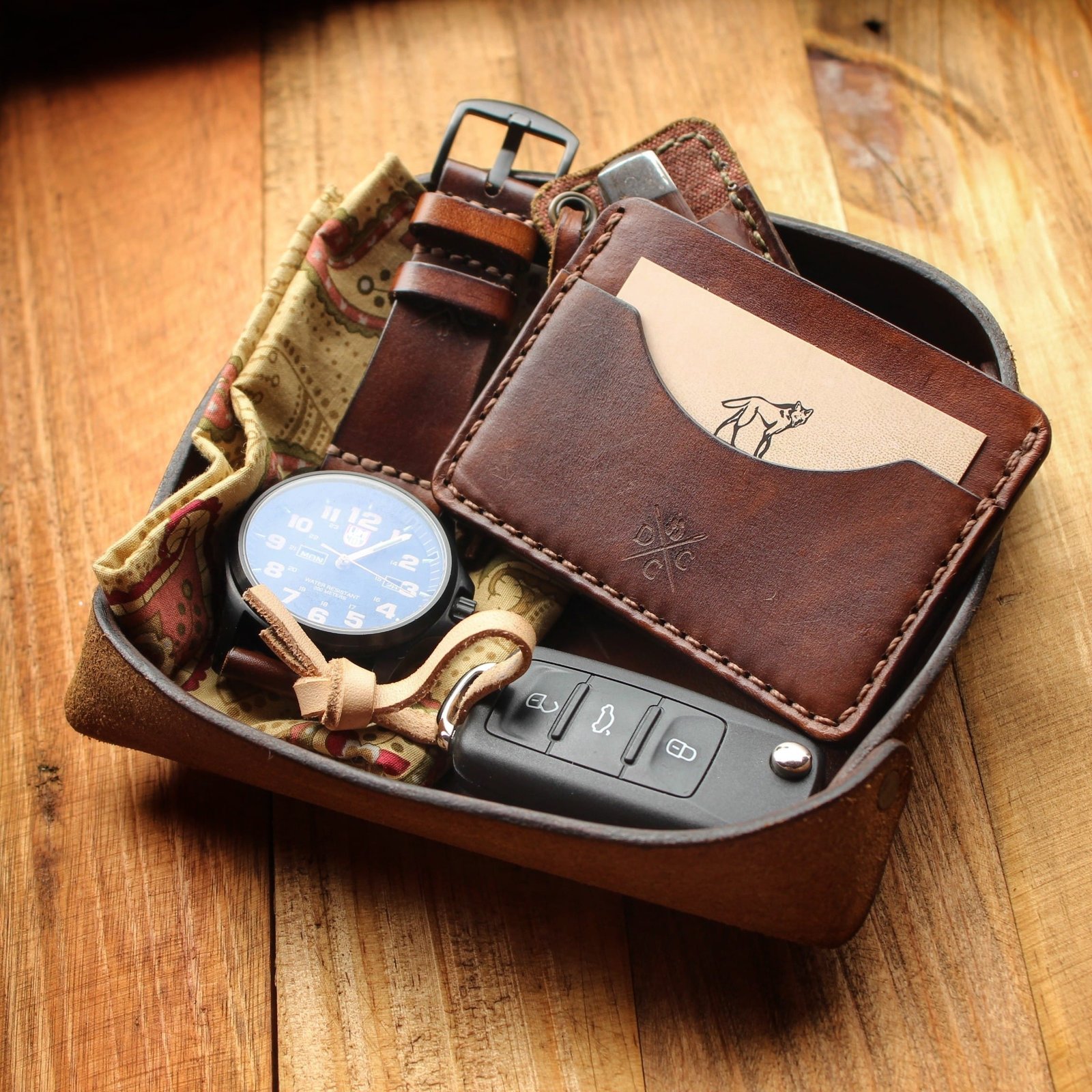 Organizador de Mesa em Couro Marrom  - Imagem 5