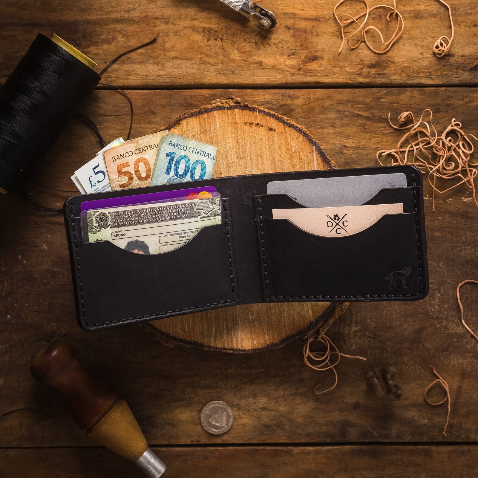 Carteira de Couro Bifold NO.5 Marrom - Imagem 10