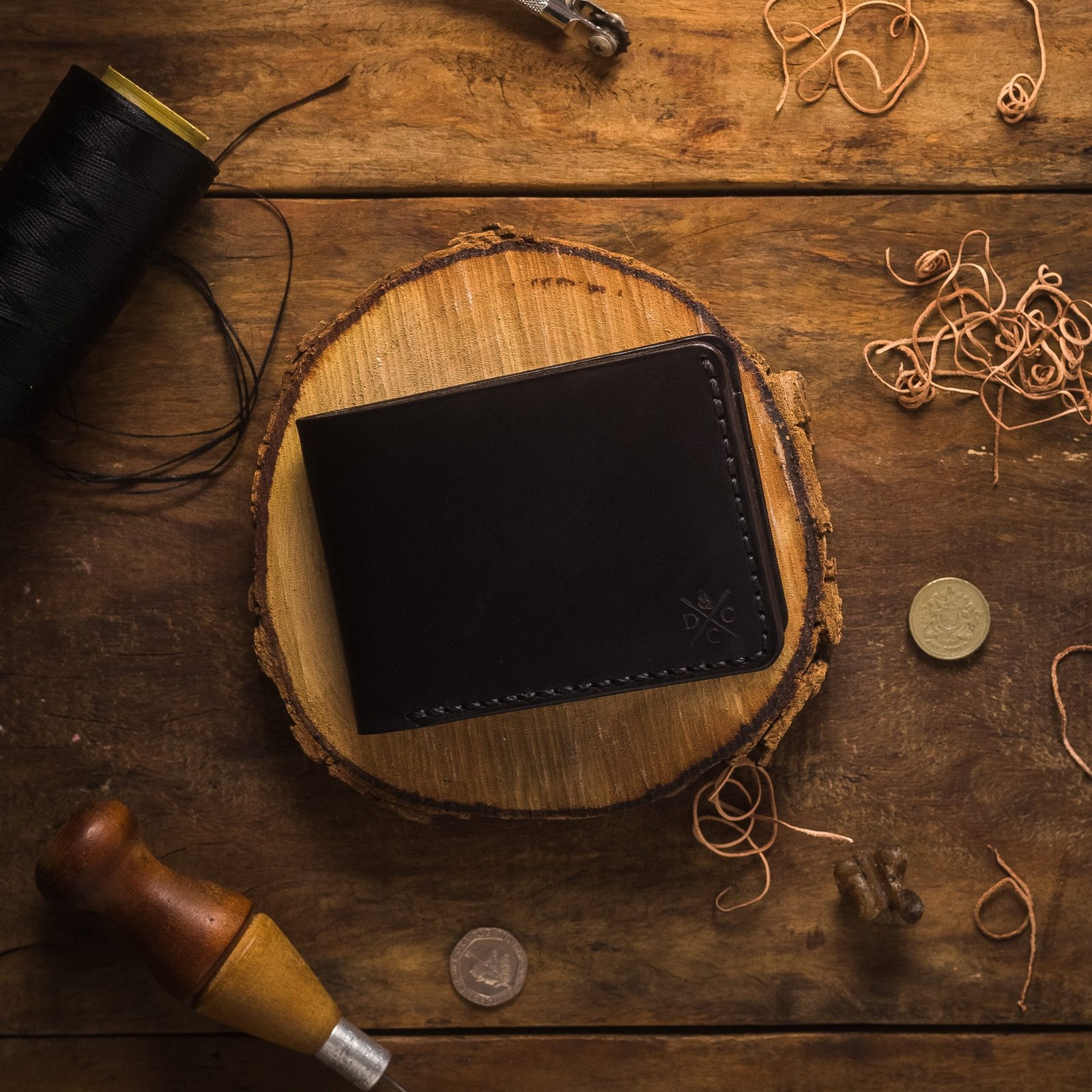 Carteira de Couro Bifold No.7 Preta - Imagem 5