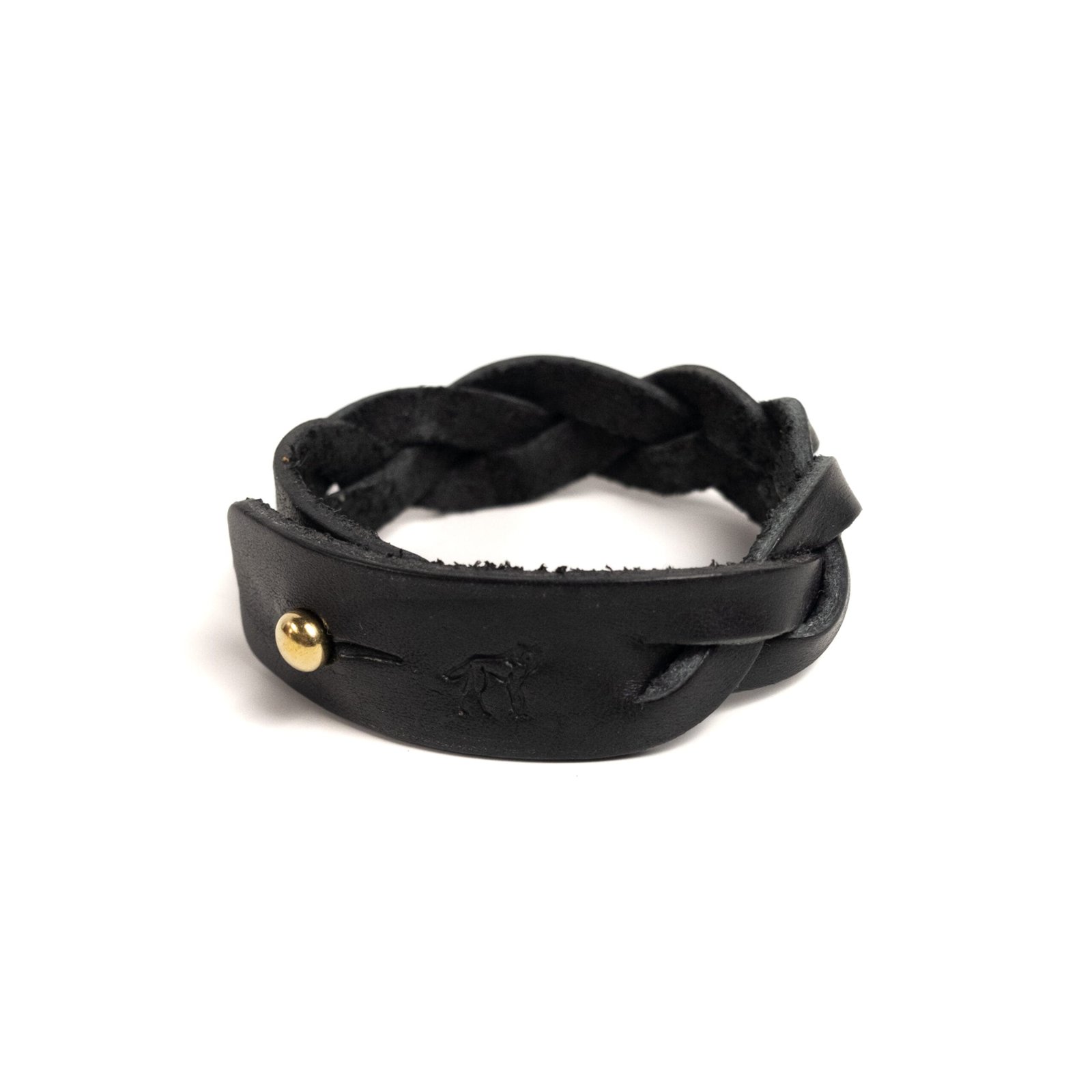 Pulseira de Couro Trançada Preta - Imagem 2