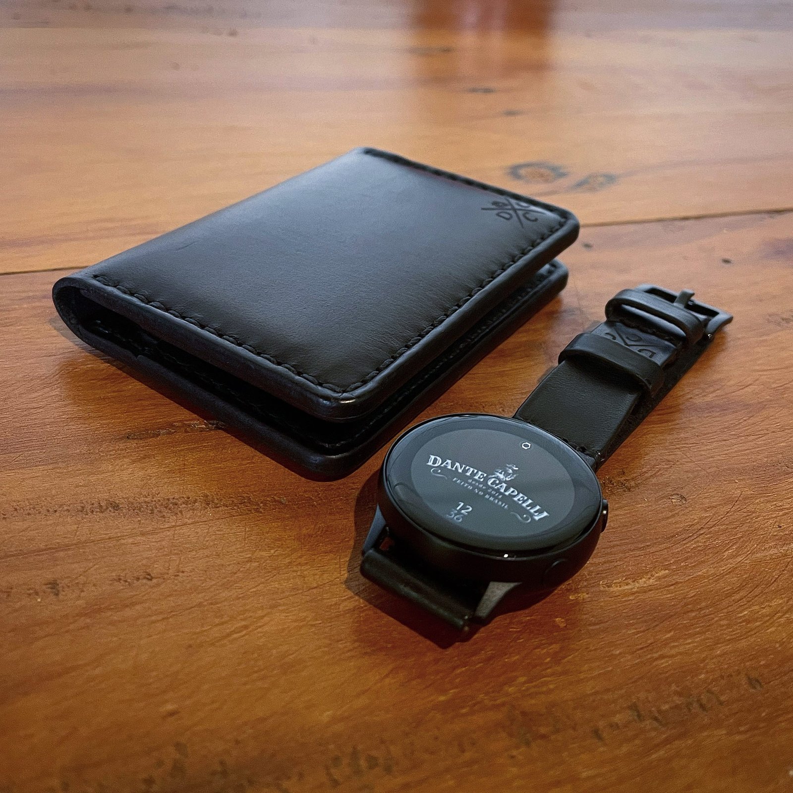 Pulseira de Couro Relógio Preta - Imagem 9