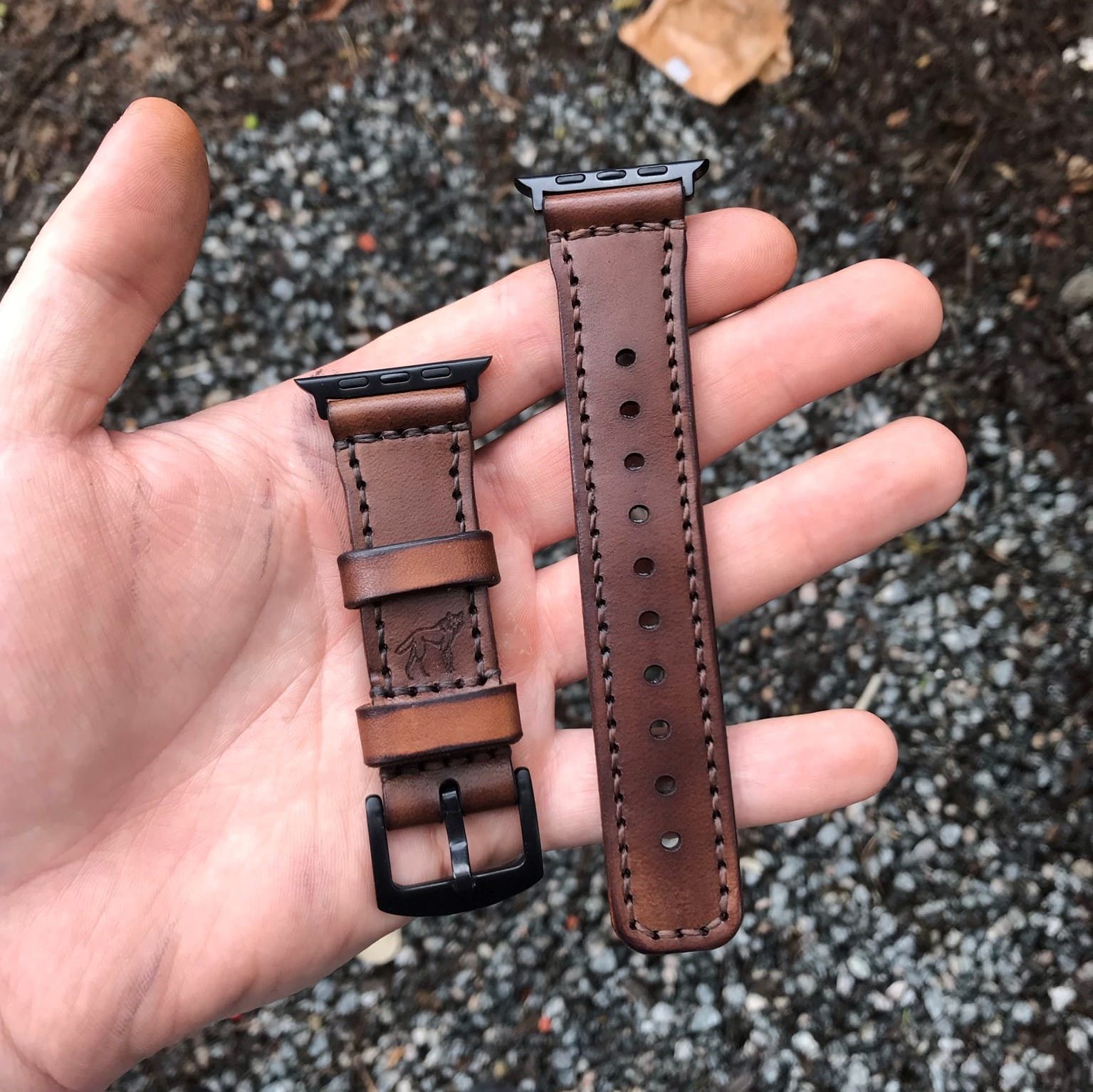 Pulseira de Couro Apple Watch Costurada Marrom - Imagem 7