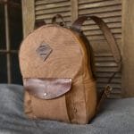 Mochila Lona Encerada e Couro