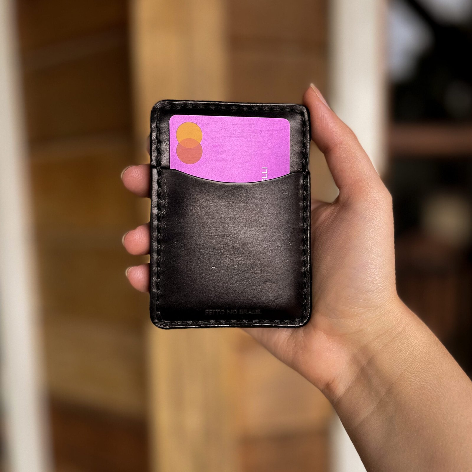 Carteira de Couro Vertical No.3 Preta - Imagem 8