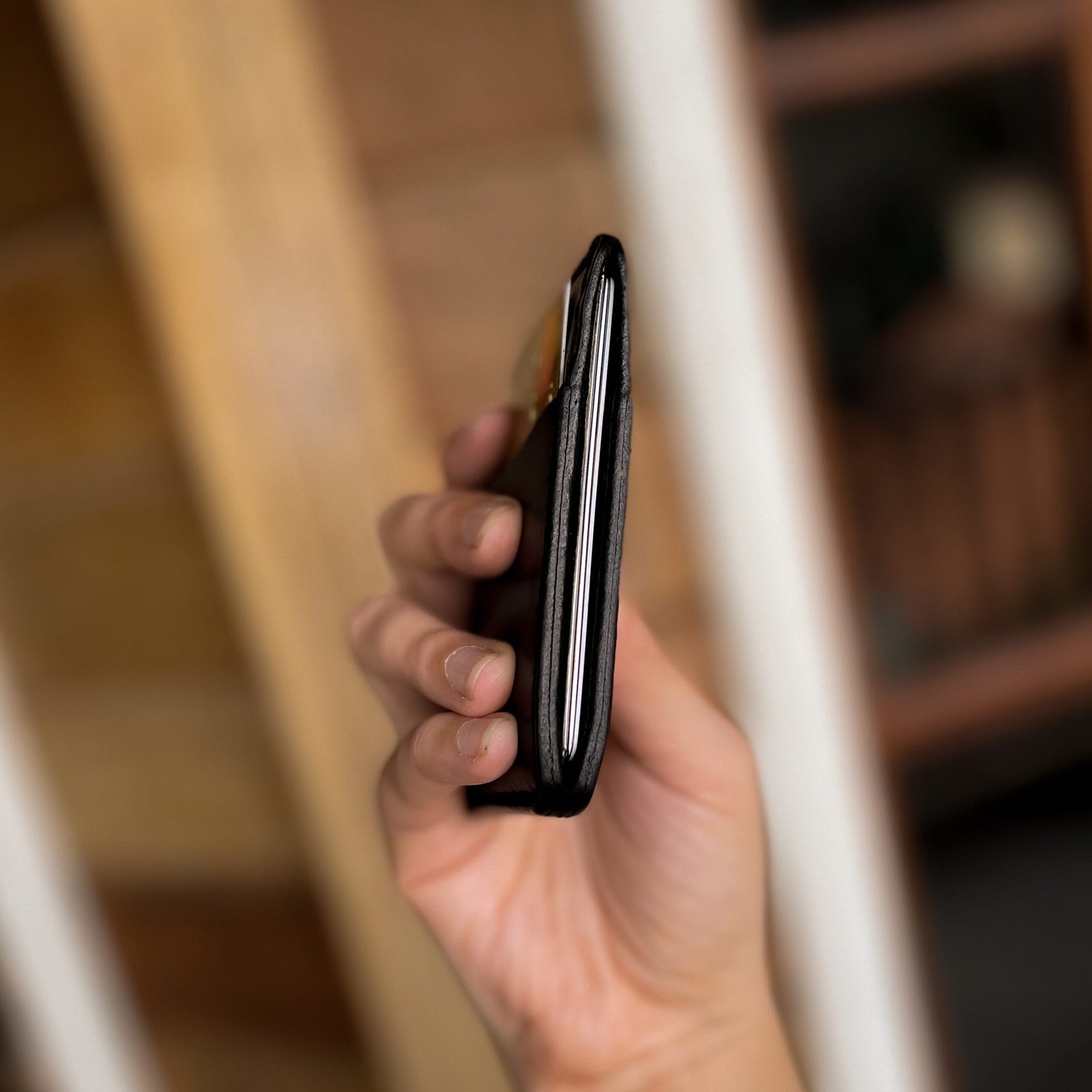 carteira minimalista de couro