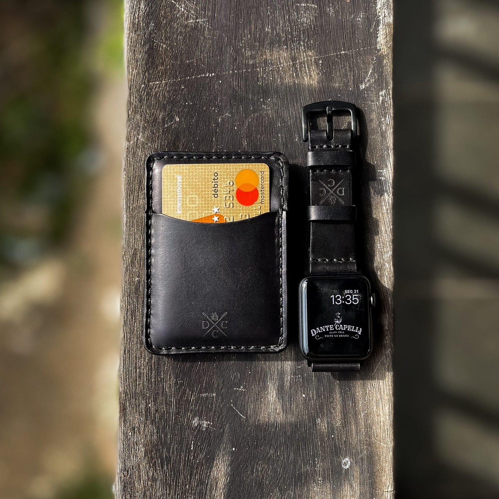 carteira minimalista de couro