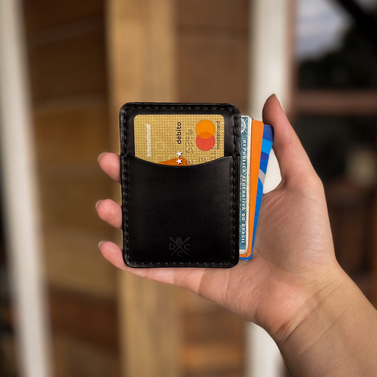 carteira minimalista de couro