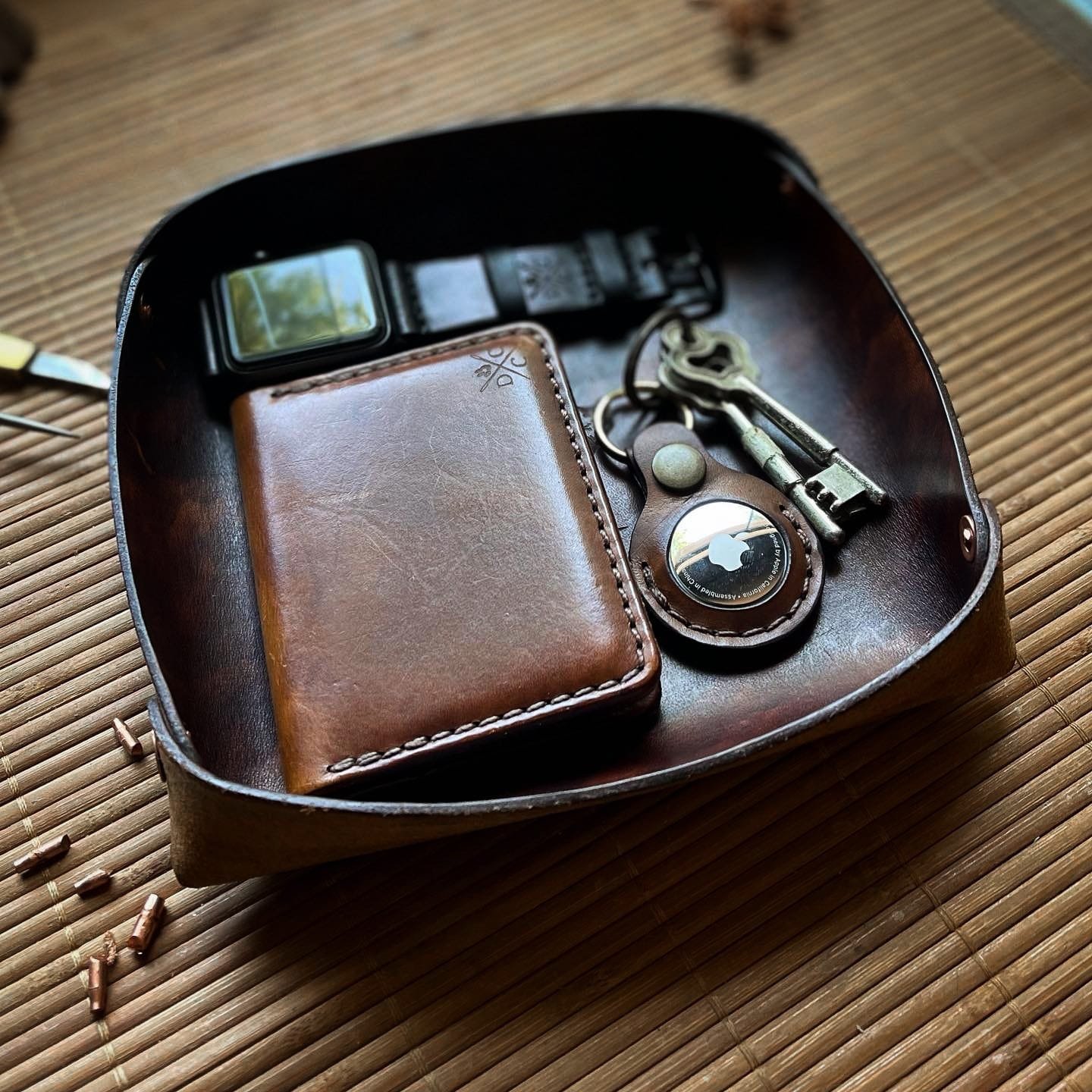 Chaveiro de Couro AIRTAG Marrom - Imagem 4