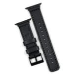 Pulseira de Couro Apple Watch Costurada Preta