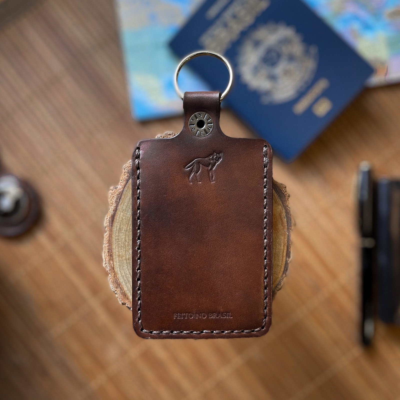 Identificador de Bagagem Couro Marrom - Imagem 5