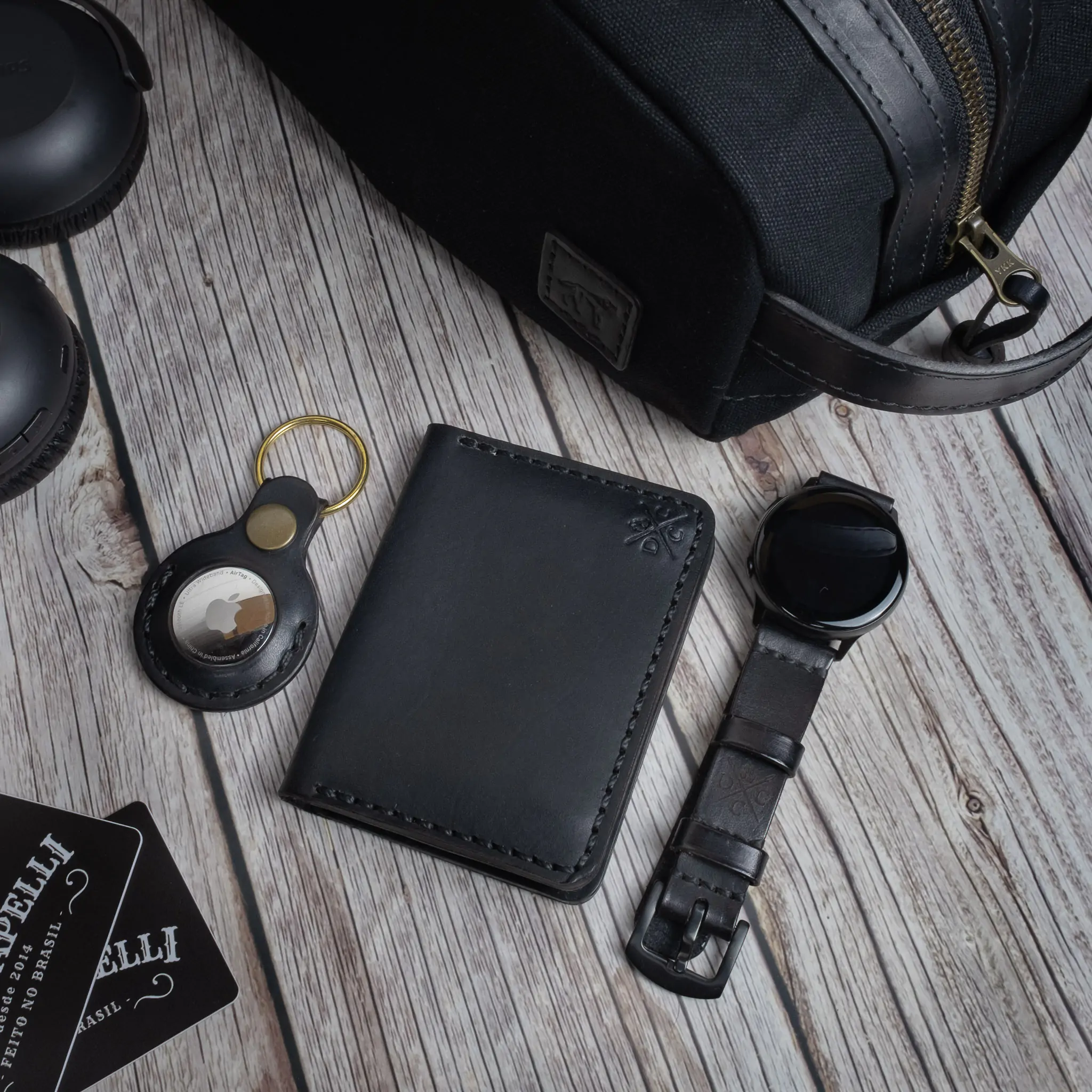 Chaveiro de Couro AIRTAG Preto - Imagem 3
