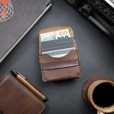 Carteira de Couro Minimalista No.2 Marrom