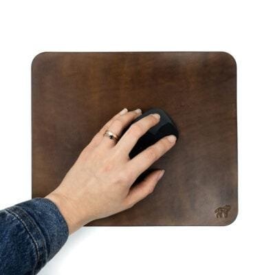 Mouse Pad de Couro Marrom 