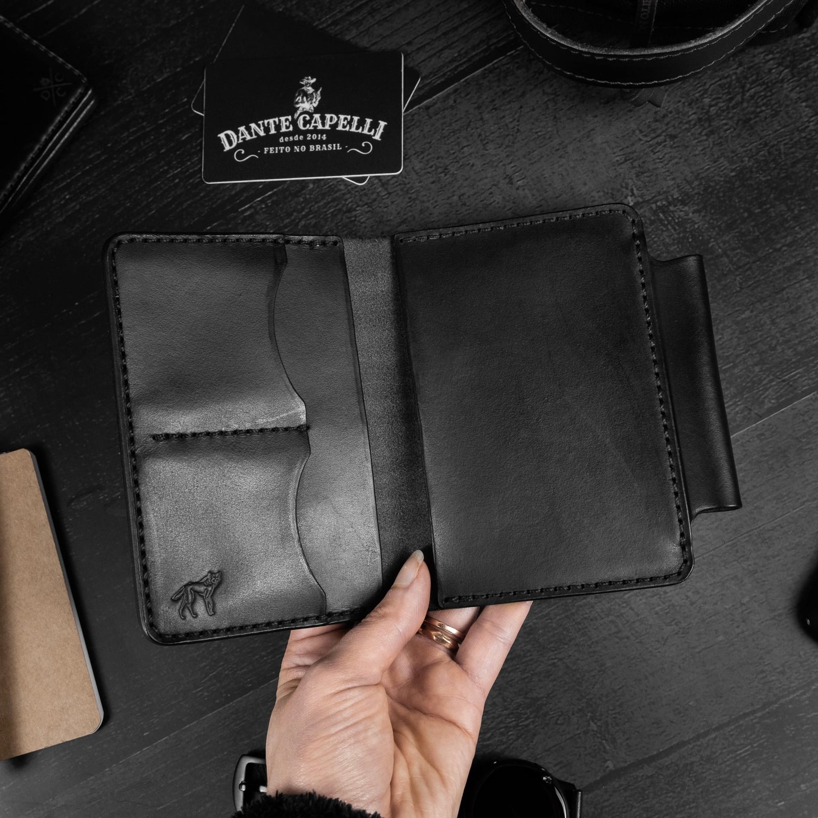 Carteira de Couro Notas de Campo Preto - Imagem 5