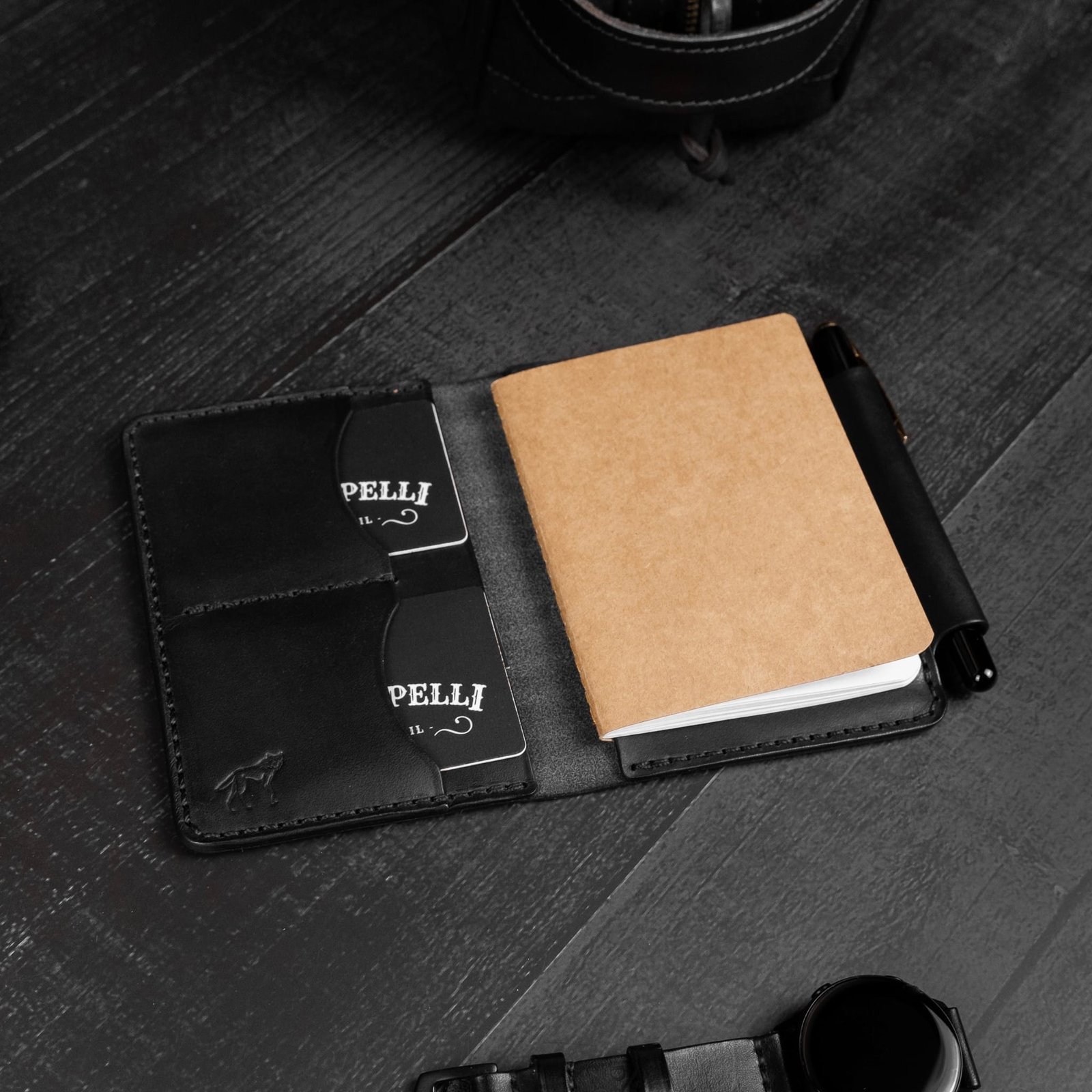 Carteira de Couro Notas de Campo Preto - Imagem 2