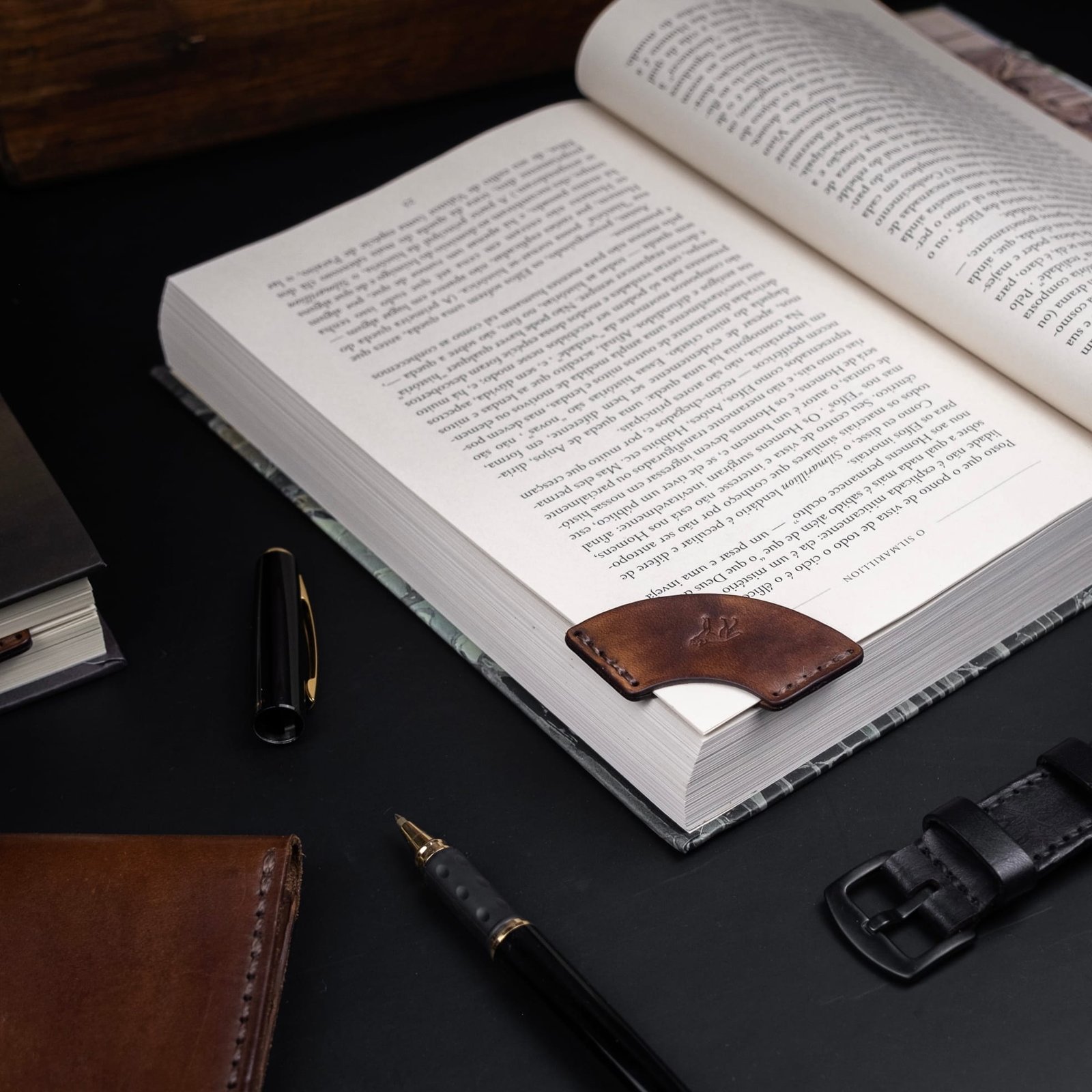 Kit 2 Marca Página de Couro Marrom - Imagem 4