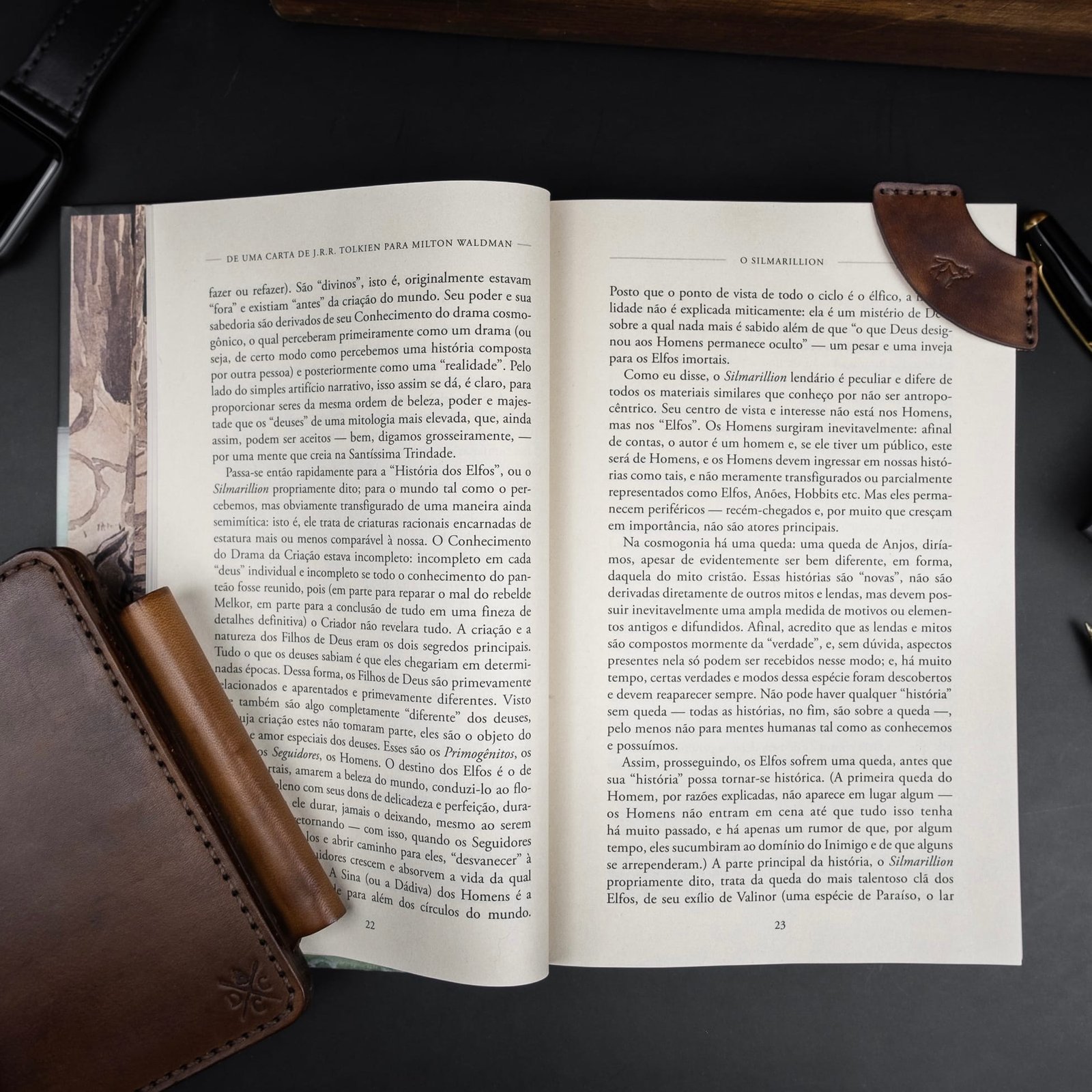 Kit 2 Marca Página de Couro Marrom - Imagem 2