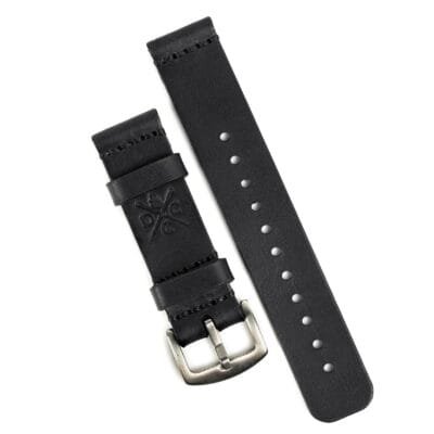 Pulseira de Couro Relógio Preta