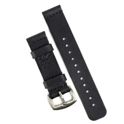 Pulseira de Couro Relógio Preta