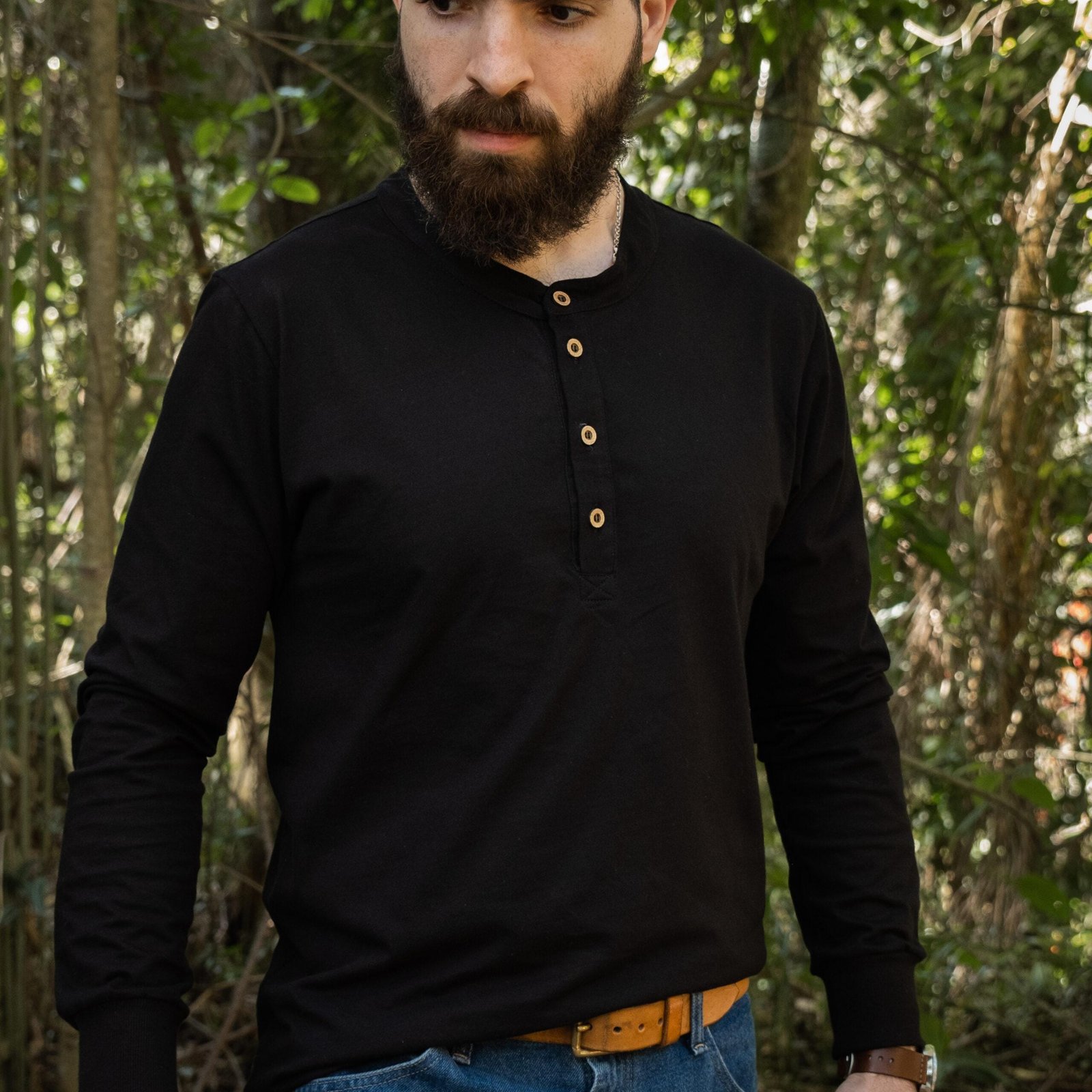 Camisa Colt Henley Manga Longa Preta - Imagem 5