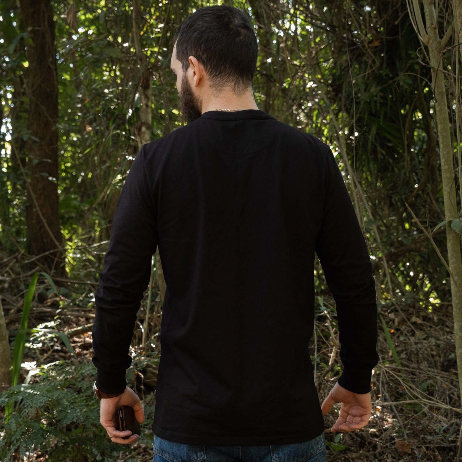 Camisa Colt Henley Manga Longa Preta - Imagem 6