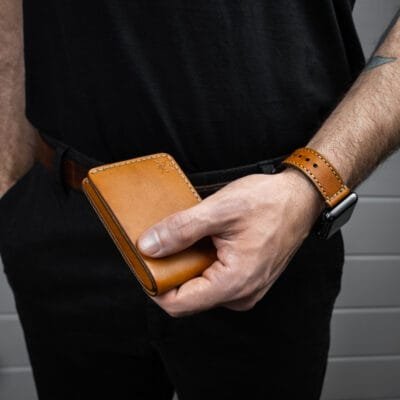 Pulseira de Couro Apple Watch Costurada Savana