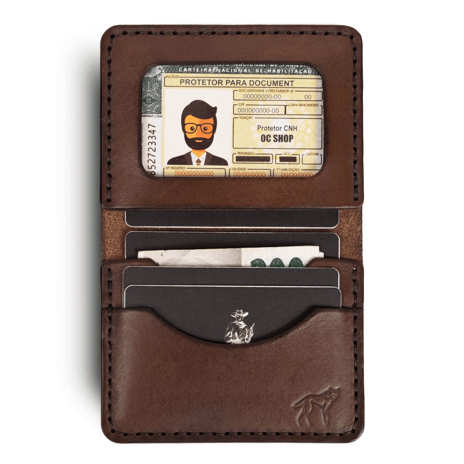Carteira de Couro No.4 Marrom - Imagem 2