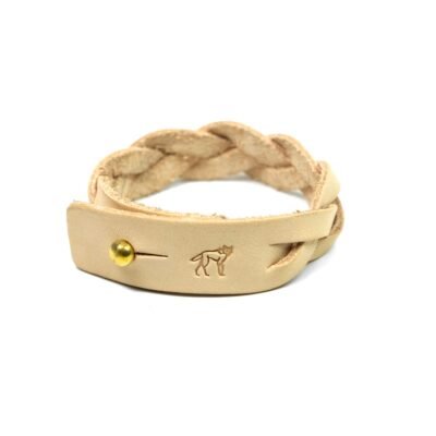 Pulseira de Couro Trançada Couro Cru
