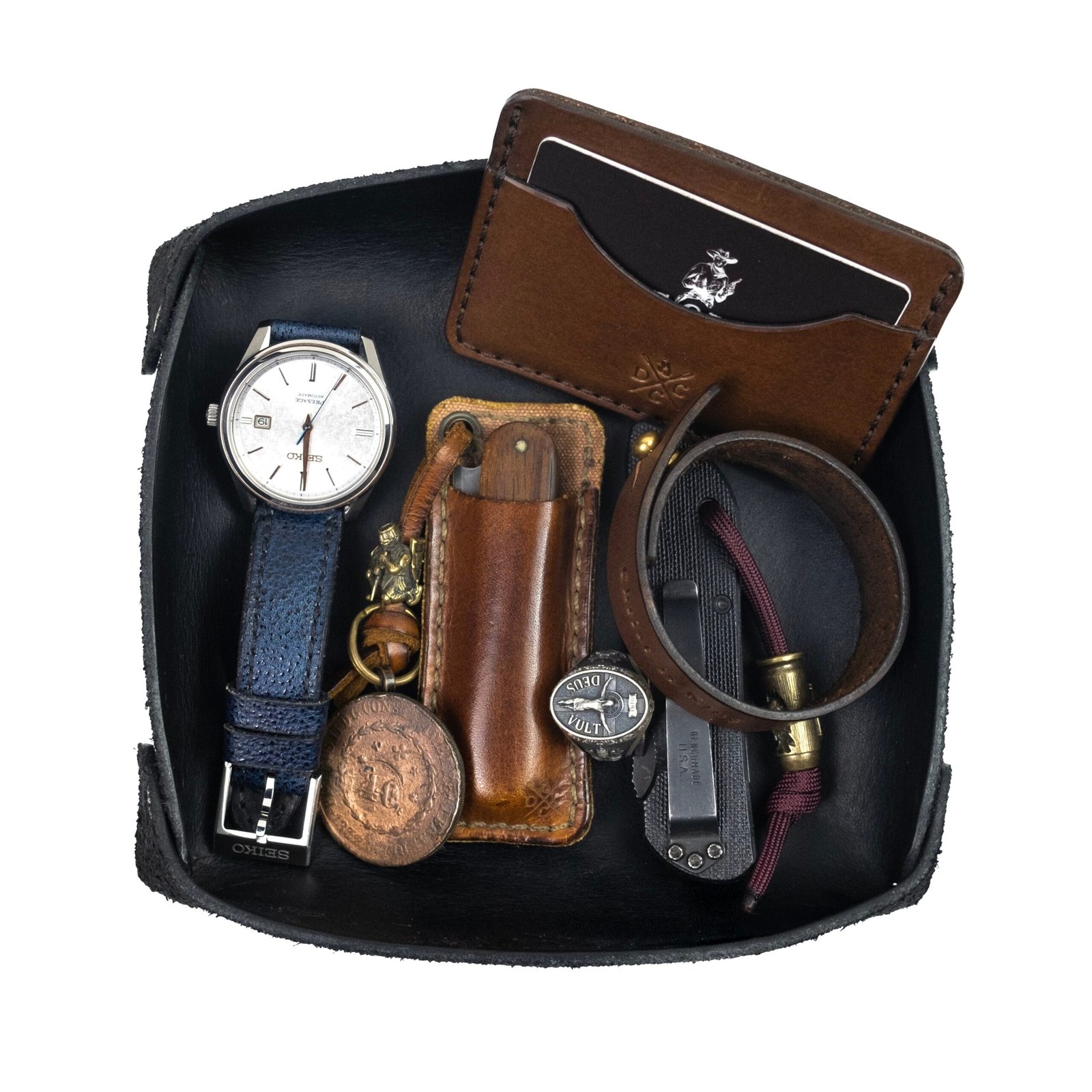 Organizador de Mesa em Couro Preto  - Imagem 2