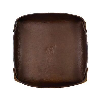 Organizador de Mesa em Couro Marrom 