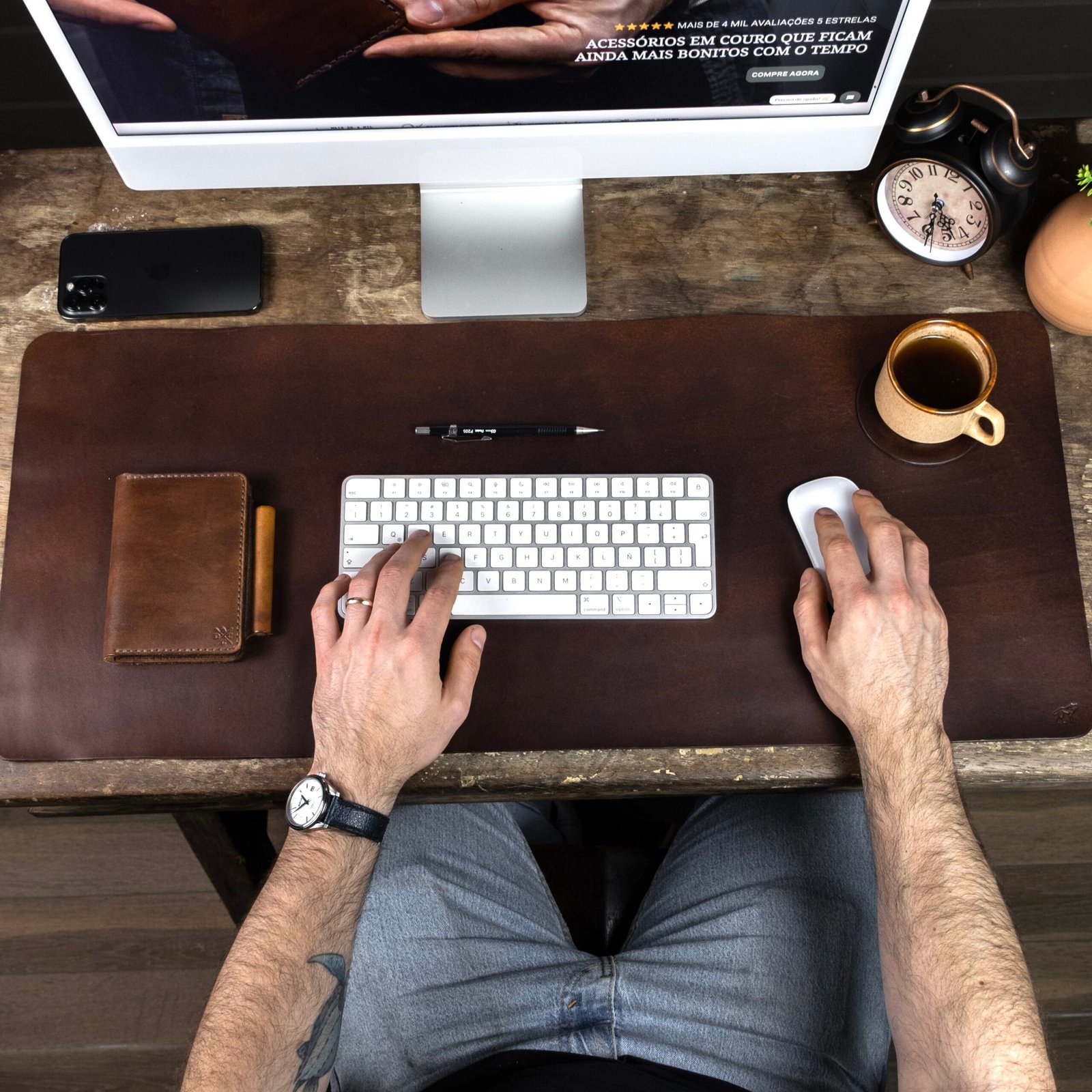 Desk Pad de Couro Marrom  - Imagem 5