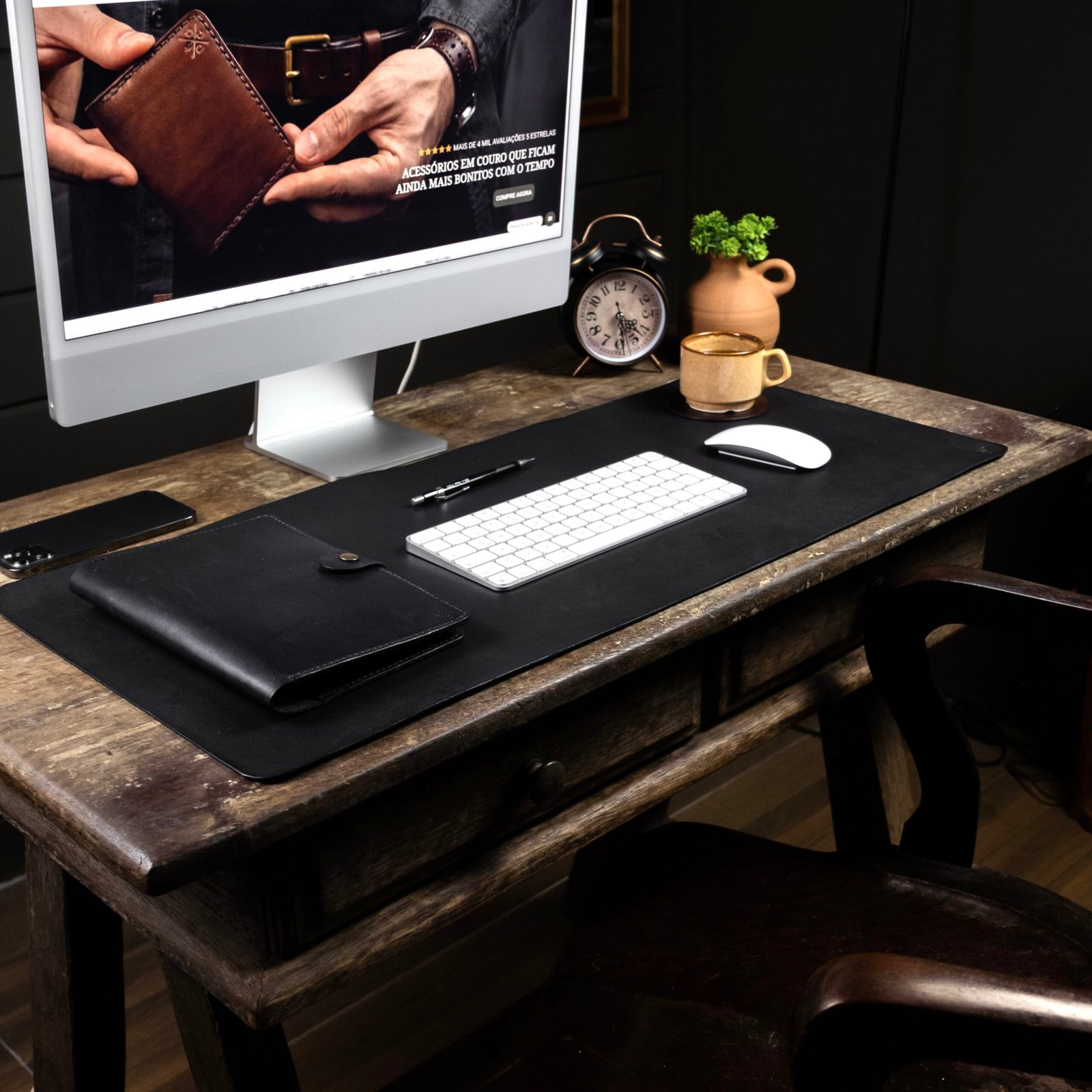 Desk Pad de Couro Preto - Imagem 3