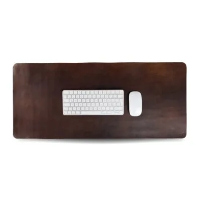 Desk Pad de Couro Marrom 