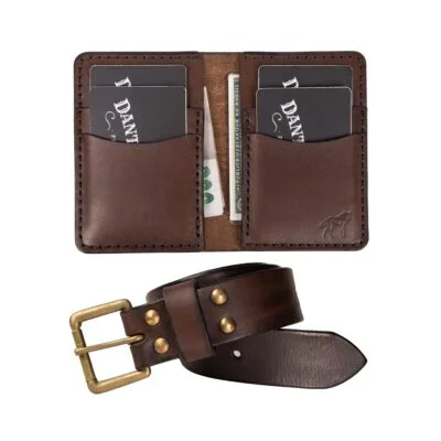 KIT Carteira Vertical No.6 + Cinto • Marrom